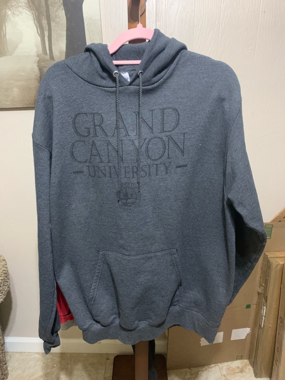 Champion Dark Gray Grand Canyon University Crewneck Hoodie